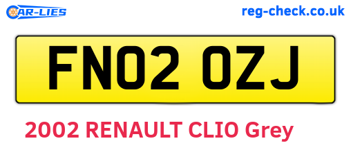 FN02OZJ are the vehicle registration plates.