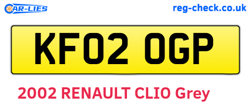 KF02OGP are the vehicle registration plates.