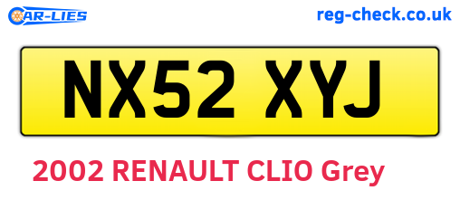 NX52XYJ are the vehicle registration plates.
