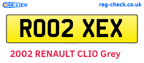 RO02XEX are the vehicle registration plates.