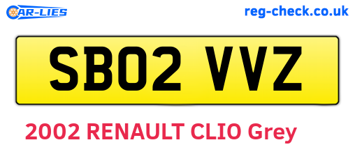 SB02VVZ are the vehicle registration plates.