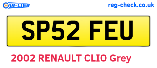 SP52FEU are the vehicle registration plates.