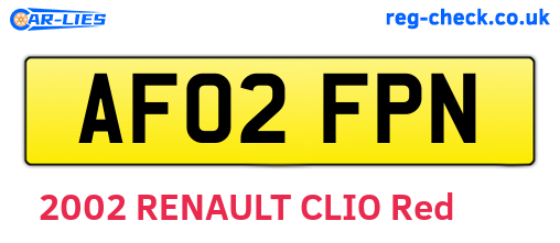 AF02FPN are the vehicle registration plates.