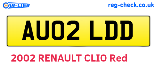 AU02LDD are the vehicle registration plates.