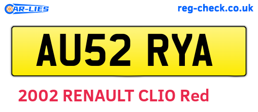 AU52RYA are the vehicle registration plates.