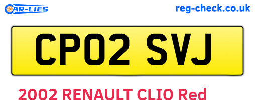 CP02SVJ are the vehicle registration plates.