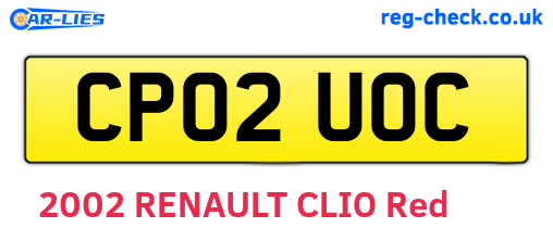 CP02UOC are the vehicle registration plates.