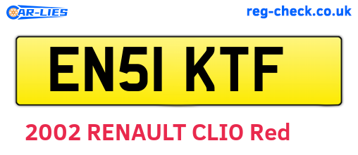 EN51KTF are the vehicle registration plates.