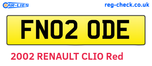 FN02ODE are the vehicle registration plates.