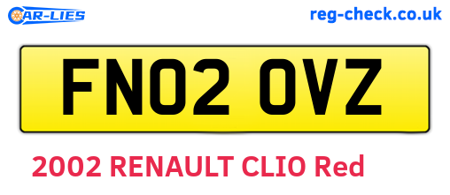 FN02OVZ are the vehicle registration plates.