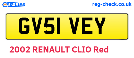 GV51VEY are the vehicle registration plates.