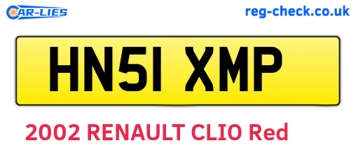 HN51XMP are the vehicle registration plates.