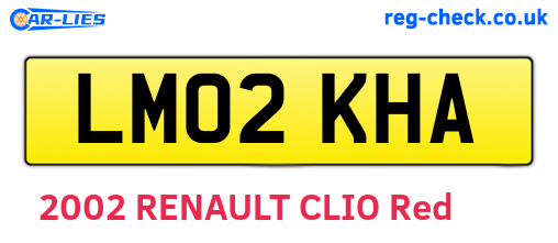 LM02KHA are the vehicle registration plates.