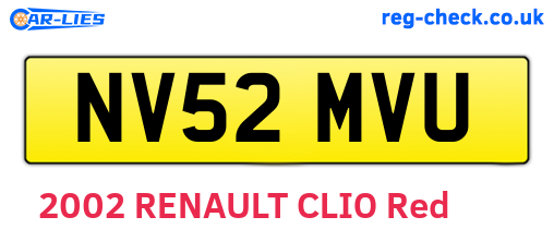 NV52MVU are the vehicle registration plates.