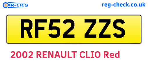 RF52ZZS are the vehicle registration plates.