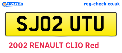 SJ02UTU are the vehicle registration plates.