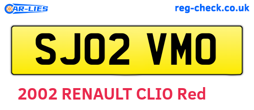 SJ02VMO are the vehicle registration plates.