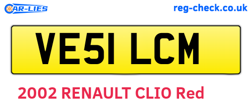 VE51LCM are the vehicle registration plates.