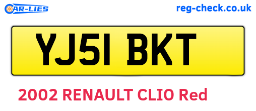 YJ51BKT are the vehicle registration plates.