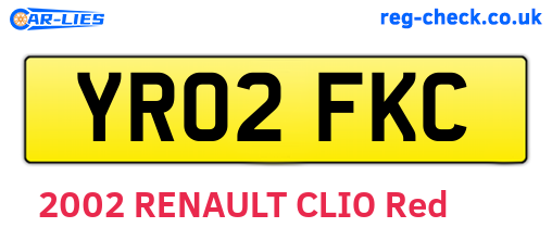 YR02FKC are the vehicle registration plates.