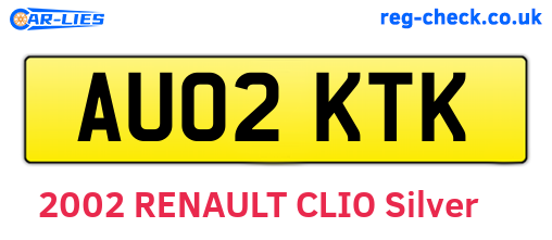 AU02KTK are the vehicle registration plates.