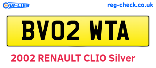 BV02WTA are the vehicle registration plates.