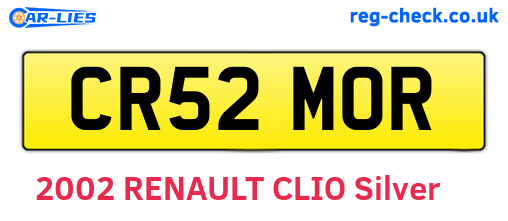 CR52MOR are the vehicle registration plates.