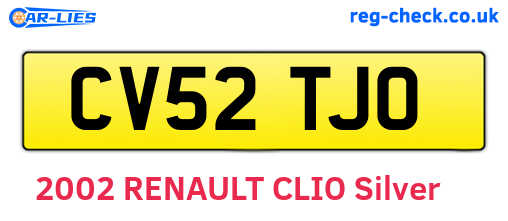 CV52TJO are the vehicle registration plates.