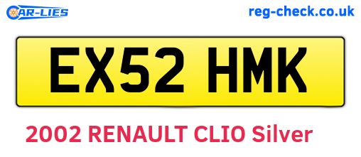 EX52HMK are the vehicle registration plates.