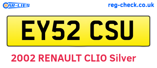 EY52CSU are the vehicle registration plates.