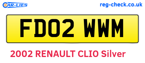 FD02WWM are the vehicle registration plates.