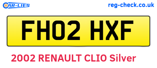 FH02HXF are the vehicle registration plates.