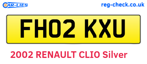 FH02KXU are the vehicle registration plates.