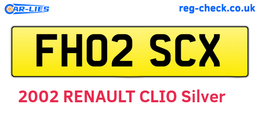 FH02SCX are the vehicle registration plates.