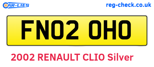 FN02OHO are the vehicle registration plates.