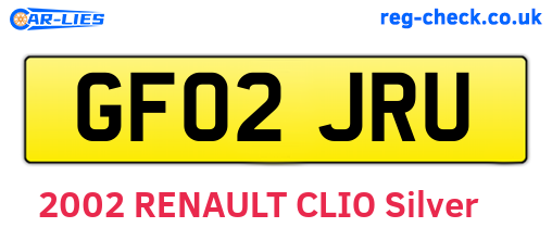 GF02JRU are the vehicle registration plates.