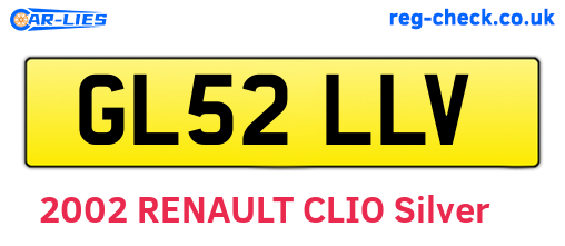 GL52LLV are the vehicle registration plates.