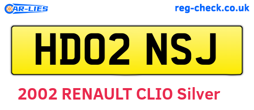 HD02NSJ are the vehicle registration plates.