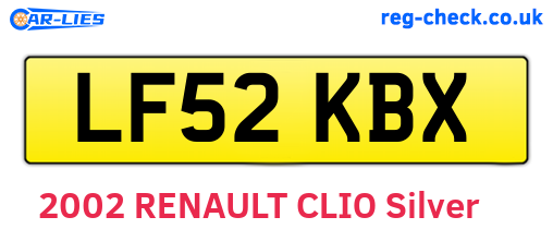 LF52KBX are the vehicle registration plates.