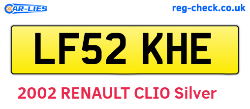 LF52KHE are the vehicle registration plates.