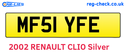 MF51YFE are the vehicle registration plates.