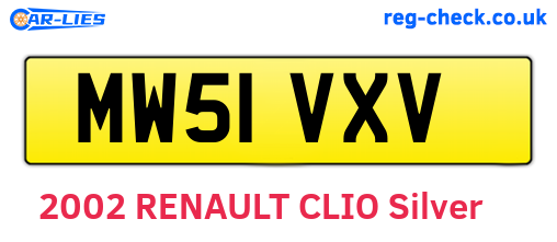 MW51VXV are the vehicle registration plates.
