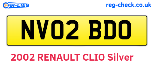 NV02BDO are the vehicle registration plates.