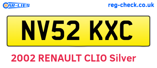 NV52KXC are the vehicle registration plates.