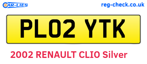 PL02YTK are the vehicle registration plates.