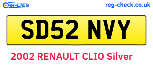 SD52NVY are the vehicle registration plates.