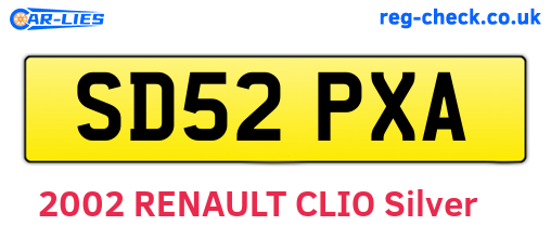 SD52PXA are the vehicle registration plates.