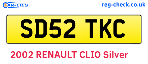 SD52TKC are the vehicle registration plates.