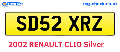 SD52XRZ are the vehicle registration plates.