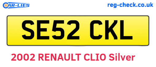 SE52CKL are the vehicle registration plates.